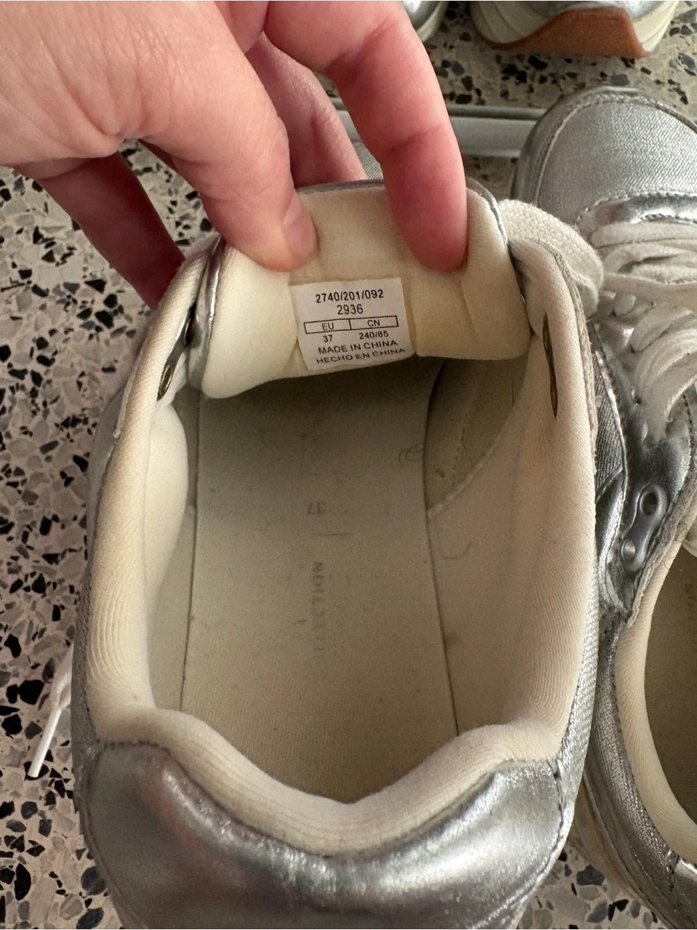 Zara cushioned metallic